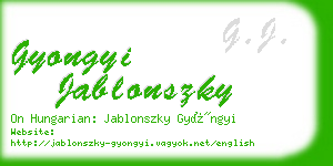 gyongyi jablonszky business card